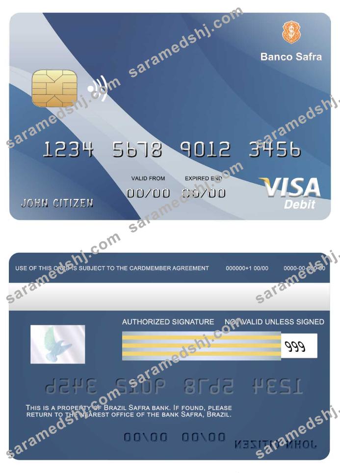 Brazil Safra bank visa card